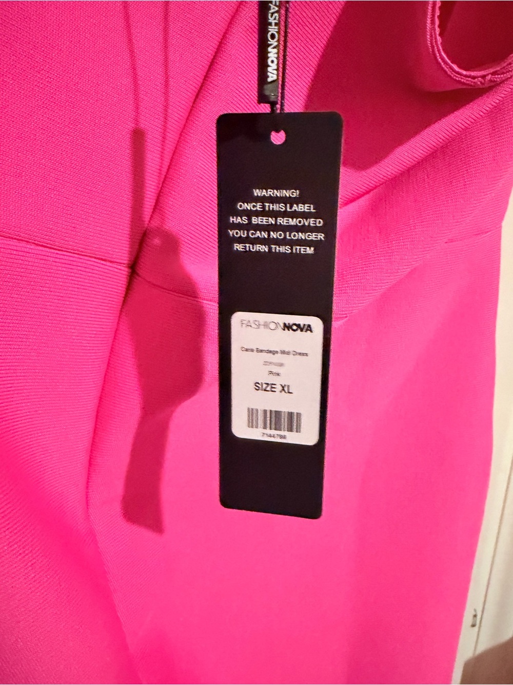 Fashion Nova Hot Pink Strapless Bandage Dress - Picture 3 of 3